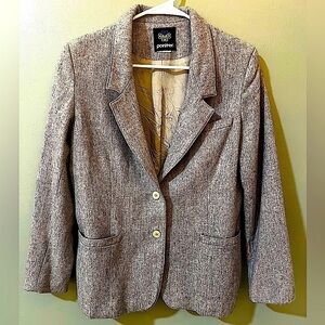 Vintage Panther grey wool blend button front blazer size small